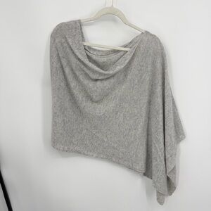 In2 By Incashmere 100% Cashmere Topper Shawl Cape Shrug gray one size